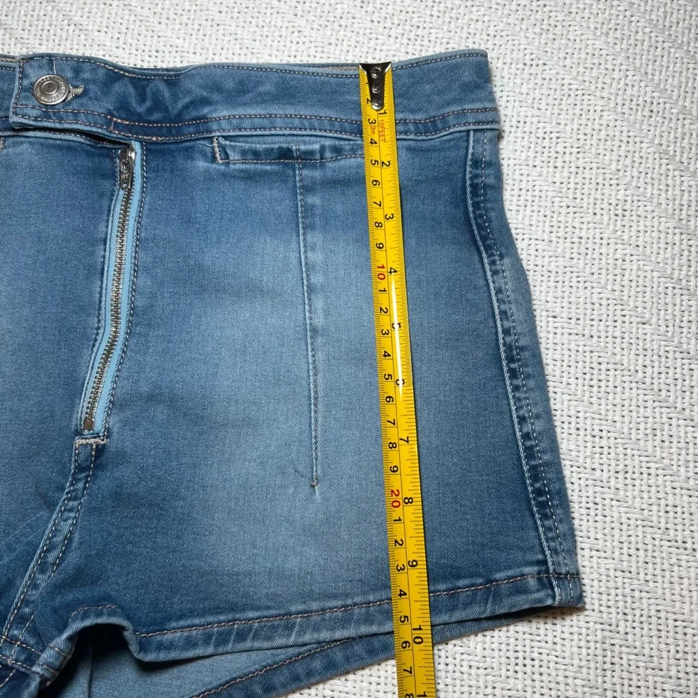 We The Free People Womens Blue Denim High Rise Exposed Zip Shorts Size 27